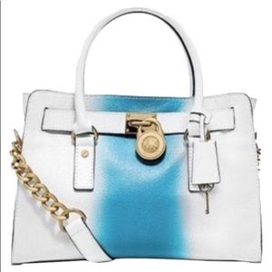 Michael Kors white blue purse